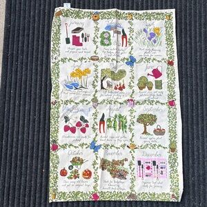 Ulster Weavers Floral and Gardening Themed Calendar Cotton Tea Towel 19x29in
